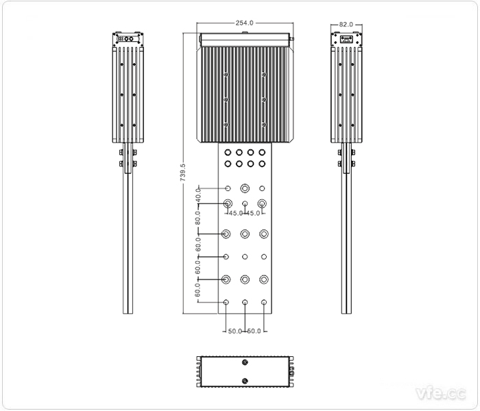 1000A、1500A、2000A刀片式SP變頻功率傳感器外形尺寸(單位：mm)