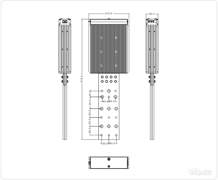 2500A、3000A、3500A刀片式SP變頻功率傳感器外形尺寸(單位：mm)