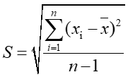 樣本標(biāo)準(zhǔn)偏差，樣本標(biāo)準(zhǔn)差